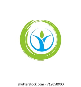 circle letter y leaf logo