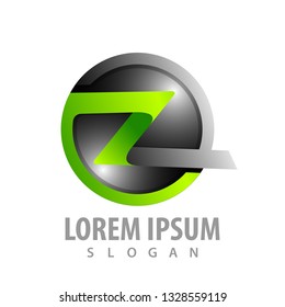 Circle letter Z ribbon logo concept design. Symbol graphic template element 