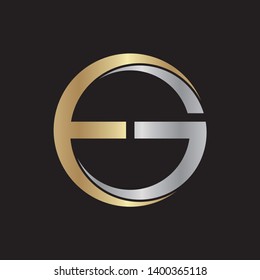 circle with letters E and G, logo - vector - template - illustration