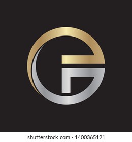circle with letters E and G, logo - vector - template - illustration