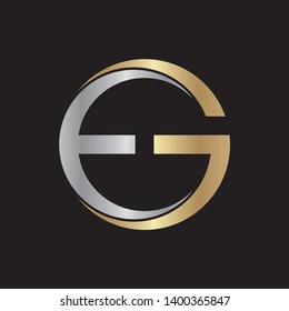 circle with the letters G and E, logo - vector - template - illustration