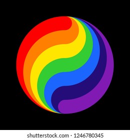 Circle with LGBT flag, logo design element 
