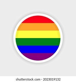 Circle LGBTQ+ flag with white background