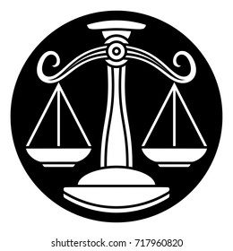 Circle Libra scales horoscope astrology zodiac sign icon