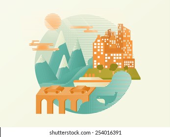Circle Life Landscape in circle