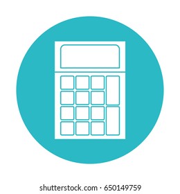 circle light blue with calculator icon vector illustration
