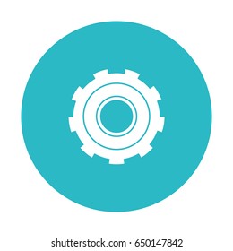 circle light blue with gear of wheel vector illustration