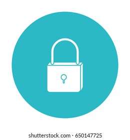circle light blue with padlock icon vector illustration