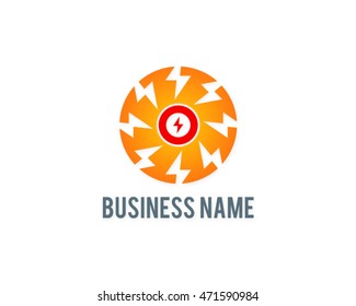 circle light bolt electric logo