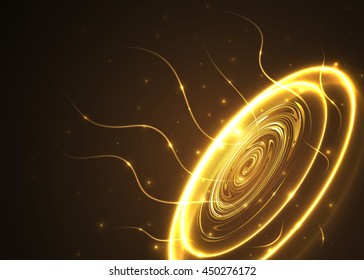 Circle light effect with blue lines. Abstract background. Vector graphic design.