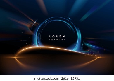 Circle light frame template with sparks