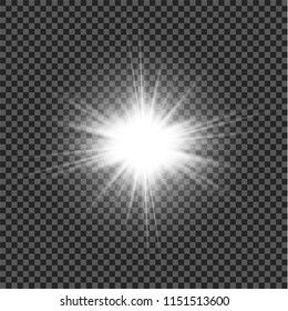 circle of light on transparent background