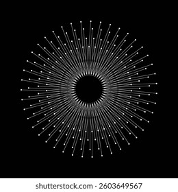 A circle of light rays with the word light on it