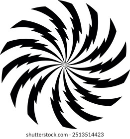 Ícones de raio de círculo isolados no fundo branco. Símbolo de flash preto, ilustração de vetor de raio.