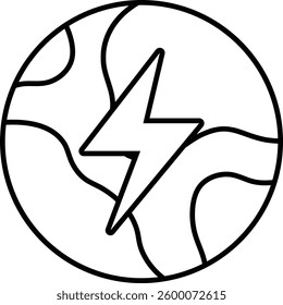 A circle with a lightning bolt in the middle