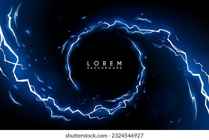 Circle lightnings template with sparks