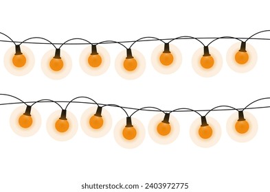 Luces de círculo, luces navideñas amarillas, luces decorativas vectoriales para el diseño.