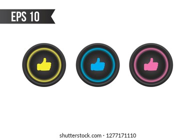 circle like button icon / thumb button for websites / applications