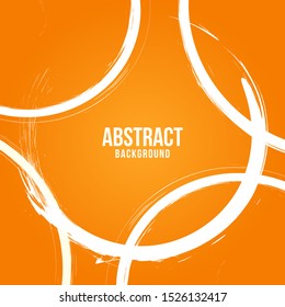 Circle line abstract background template. Orange ink wave wallpaper design pattern.