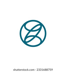logotipo de vectir de diseño de cs abstracto de línea circular