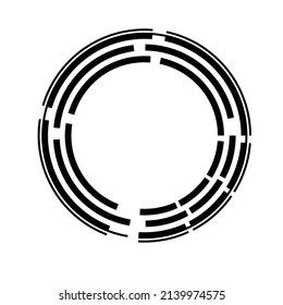 Circle Line Abstract Frame. Logo Technology Design. Vector