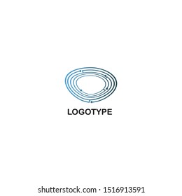 Circle line abstract techno logo icon