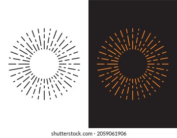 circle line art light effect retro rustic style