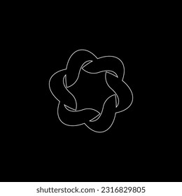 Circle line art vector logo design 