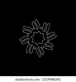 Circle line art vector logo design  