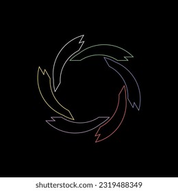 Circle line art vector logo design  