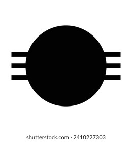 circle line astrology space, planets galaxy phases sphere shadow vector illustration flat icon logo web mobile concept design black white isolated background