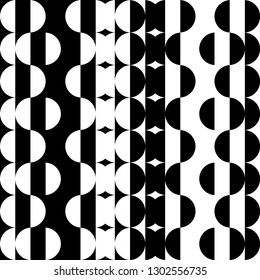 Circle Line Black and White Design Pattern Background