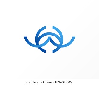 Design-Vorlage für das blaue Kreis- und Zeilenlogo