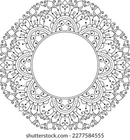 Circle line border. Frame with empty space. Vector background