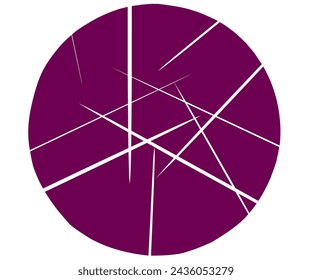 Circle line drawing pattern.  Circles crossed with lines.  Decorative elements.  Closed lines in a ball.  Striped circular geometric figures.  Abstract shape.  Isometric shape.  Isolated vector illust