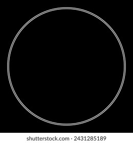 Circle Line, Flat Style, can use for Copy Space, Logo Gram, Frame, Website or Graphic Design Element. Vector Illustration