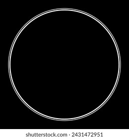 Circle Line, Flat Style, can use for Copy Space, Logo Gram, Frame, Website or Graphic Design Element. Vector Illustration