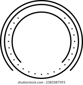 Circle Line Frame Border Design Element Vector 