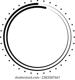 Circle Line Frame Border Design Element Vector 