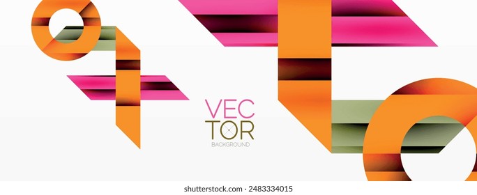 Circle and line geometric background. Round shapes with diagonal lines composition for wallpaper, banner, background or landing