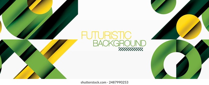 Circle and line geometric background. Round shapes with diagonal lines composition for wallpaper, banner, background or landing