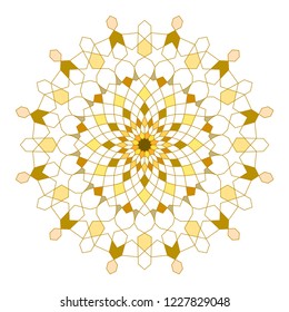 Circle line geometric ornament arabic pattern