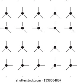 circle, line geometric seamless pattern. Fashion graphic background design. Modern stylish abstract monochrome texture. - Vector 