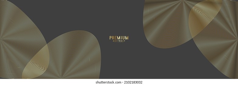 Circle line gold color background. Abstract round pattern