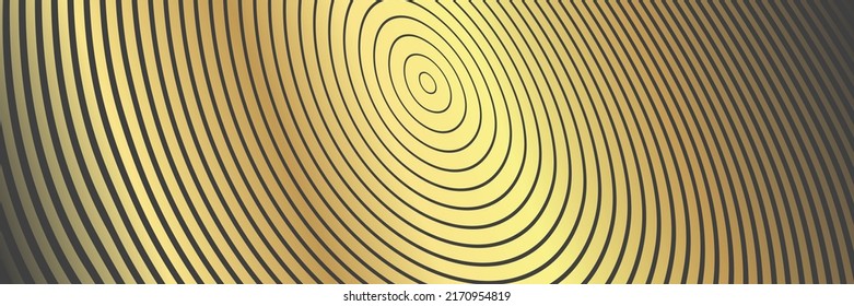 Circle line gold color background. Abstract round pattern 