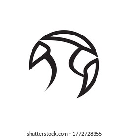 circle line icon cardinal bird vector isolated on white background