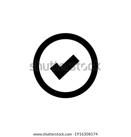 Circle line icon with check, done symbol. Editable stroke. simple illustration mobile concept app line icon and web design. Editable stroke. Design template vector