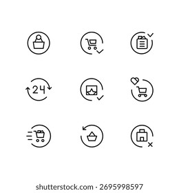 Circle line icon design pack