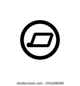 Circle line icon with laptop. Editable stroke. simple illustration mobile concept app line icon and web design. Editable stroke. Design template vector