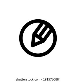 Circle line icon with pencil, edit symbol. Editable stroke. simple illustration mobile concept app line icon and web design. Editable stroke. Design template vector